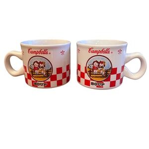 Campbell's Soup Mugs Set of 2 Red Excellent Vintage 2000s Kids Graphic